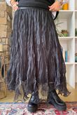 Fox Trot Tulle Midi Skirt Black